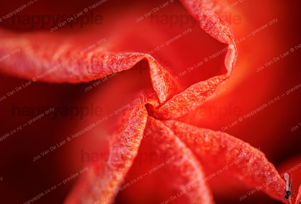 Hibiscus bud unfurling in extreme close-up — Macro photo by Jos Van De Laar