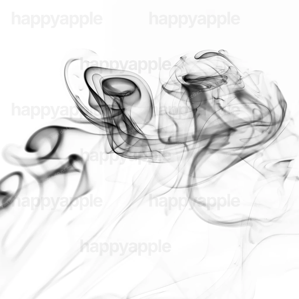 Smoke swirls on white background — Black & White photo by Jos Van de Laar
